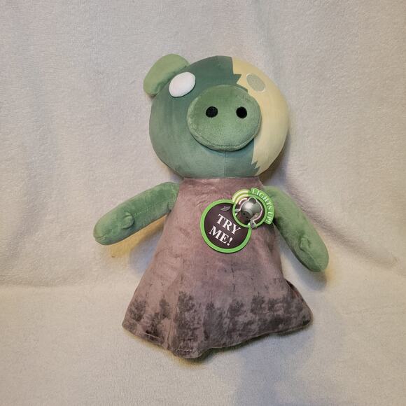 Roblox PIGGY Game 13” Piggy Zombie Push Belly Light Up Eye Stuffed Plush Toy NWT - Picture 1 of 9